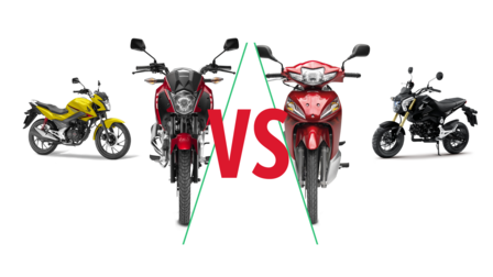 Kombinace motocyklů Honda 125 ccm.