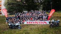 Group of riders together at Honda fest 
