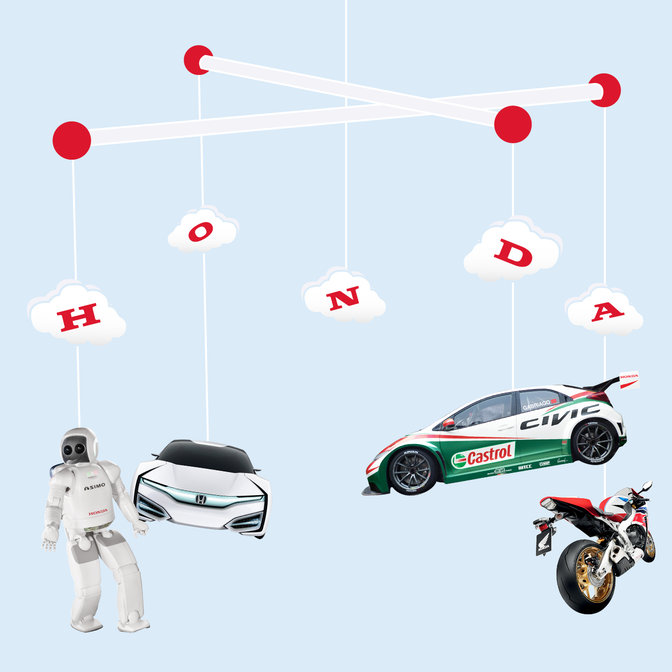 Řada produktů Honda.