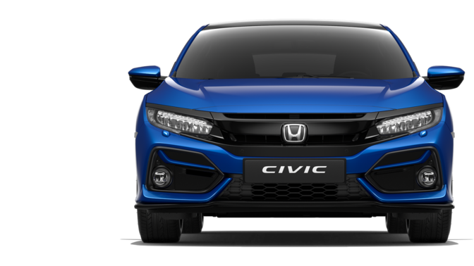 Pohled zezadu na model Honda Civic.