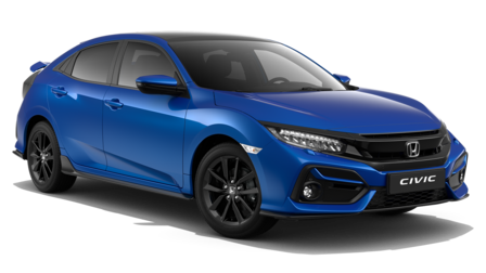 Pohled zepředu na model Honda Civic.