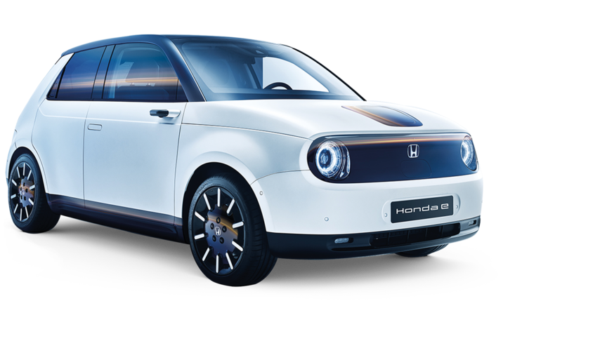 Přední tříčtvrtinový pohled zprava na model Honda ve studiu