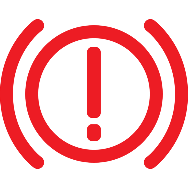 Symbol parkovací brzdy nebo ruční brzdy