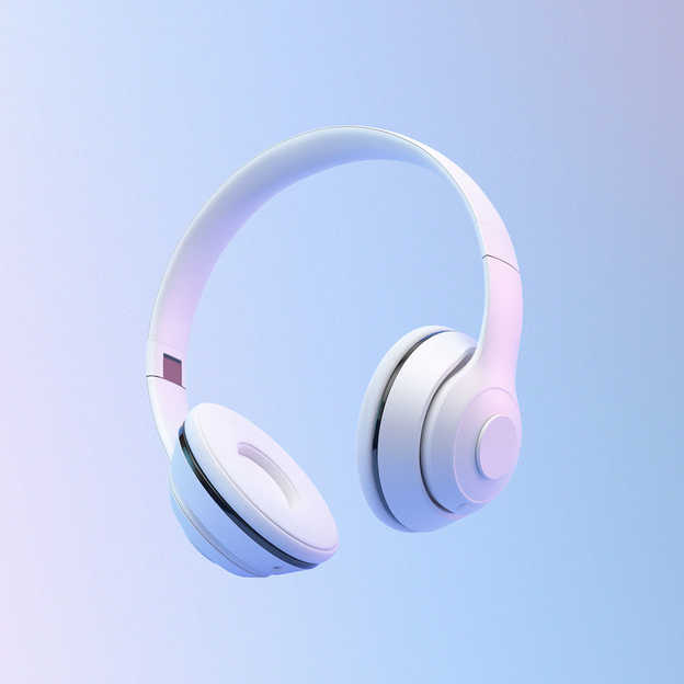 Digitální ilustrace obecných bezdrátových sluchátek Bluetooth