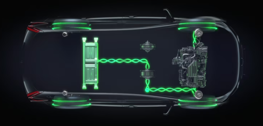 Schéma hybridního hnacího ústrojí Honda