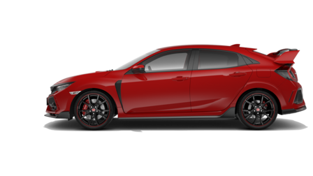 Boční pohled na model Honda Civic Type R.