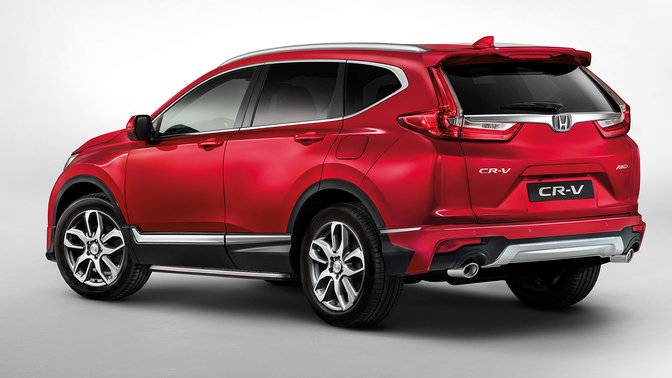 Boční pohled zezadu na model Honda CR-V.