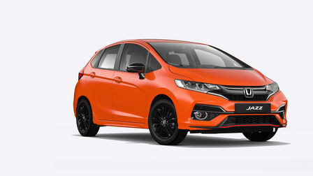 Přední tříčtvrtinový pohled na model Honda Jazz.