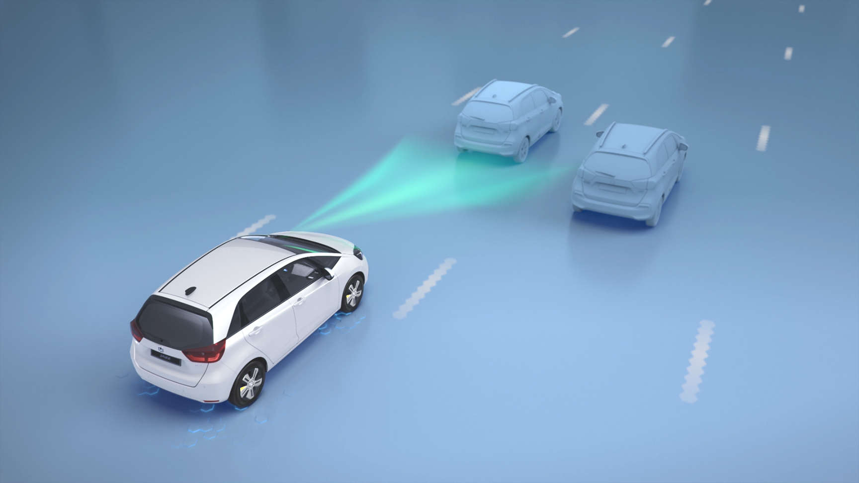 Vůz Honda projíždí kolem značky s omezením rychlosti a detekuje ji