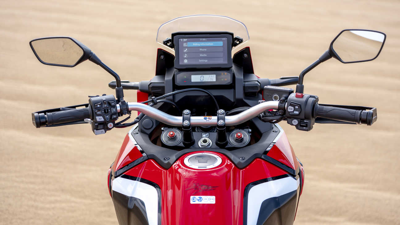 Honda Africa Twin, záběr z pohledu jezdce