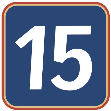 Logo s číslem 15.