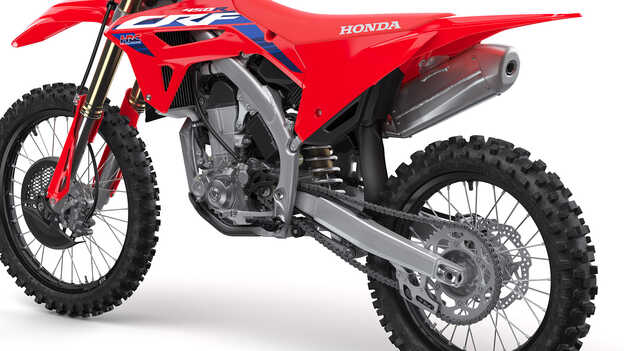 Hliníkový dvojitý rám modelu Honda CRF450R s novým vyvážením tuhosti pro tovární jezdce.