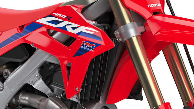 Nové grafické prvky a logo HRC modelu Honda CRF450R.