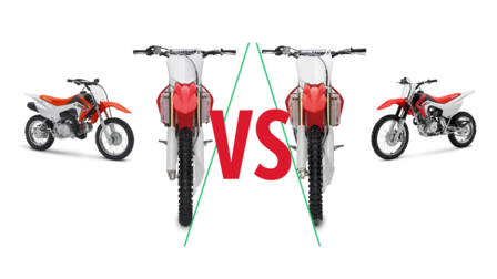 Combination of 4 Honda off road motorcycles.