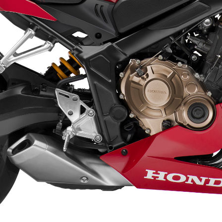 CBR650R, studiový záběr, přiblížení na výfukovou trubku