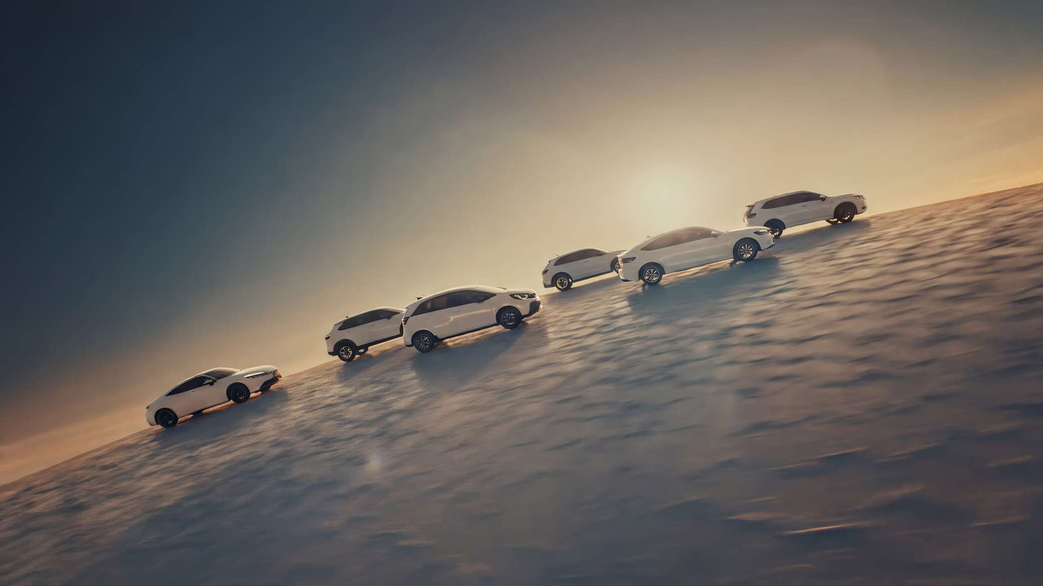 Tříčtvrtinový pohled zepředu na exteriér modelu Civic 5D