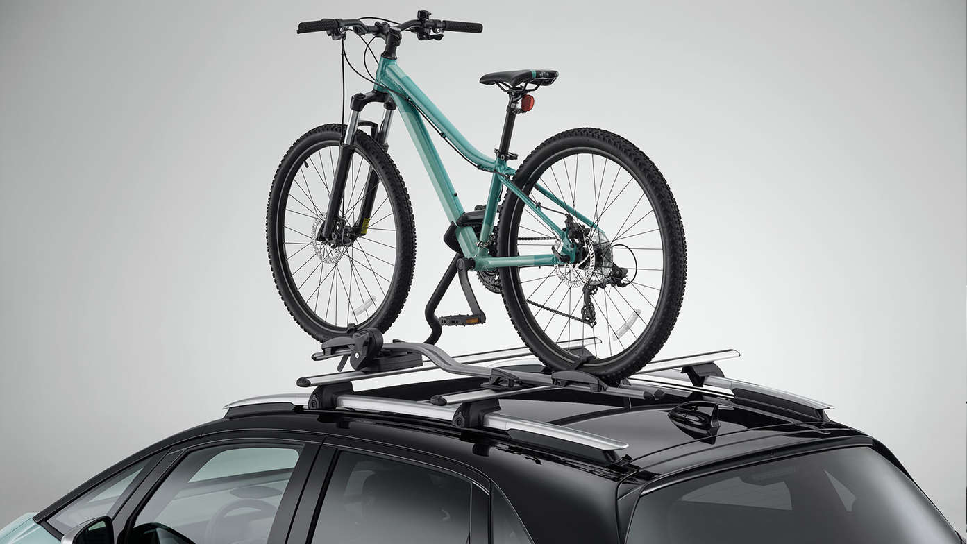 Detailní záběr nosiče jízdních kol pro model Honda Jazz Hybrid